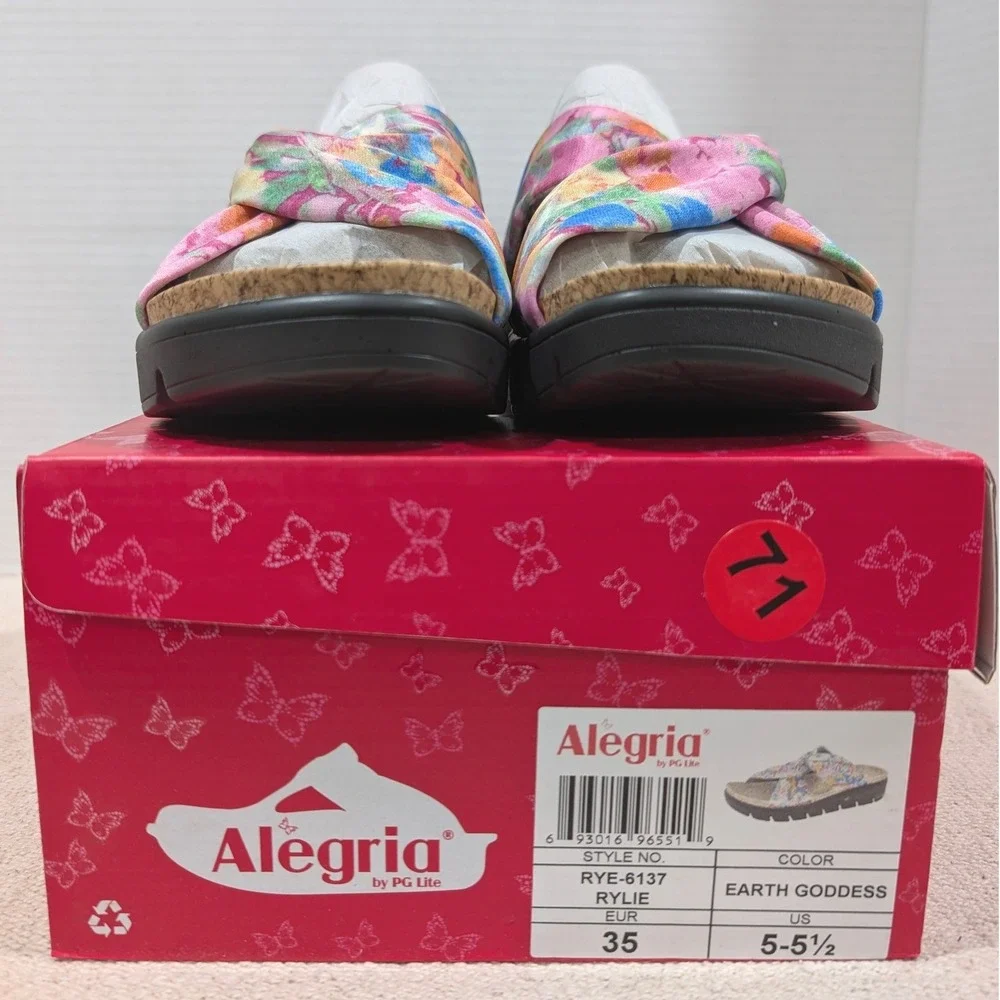 Alegria Rylie Earth Goddess Floral Platform Sandals 35 5-5.5 NIB